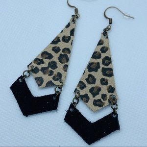 Leopard Leather Earrings